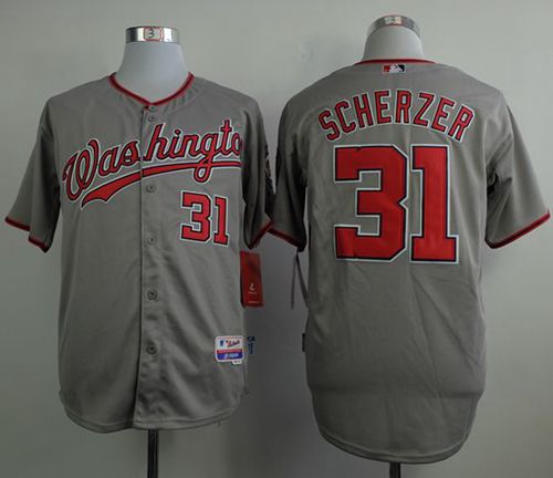 Max Scherzer Washington Nationals grey jersey