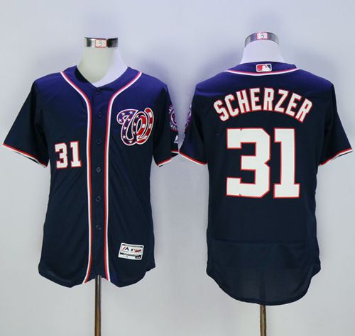Max Scherzer Washington Nationals navy Authentic jersey