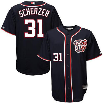 Max Scherzer Washington Nationals navy jersey