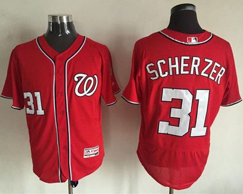 Max Scherzer Washington Nationals red Authentic jersey