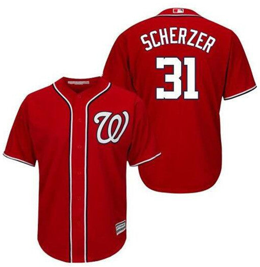 Max Scherzer Washington Nationals red jersey