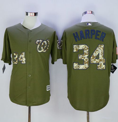 Bryce Harper Washington Nationals green Camo jersey