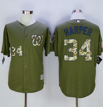 Bryce Harper Washington Nationals green Camo jersey