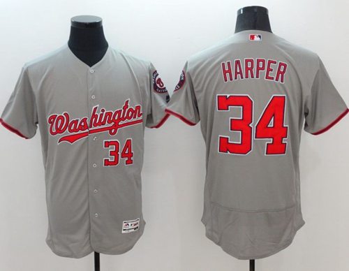 Bryce Harper Washington Nationals grey Authentic jersey