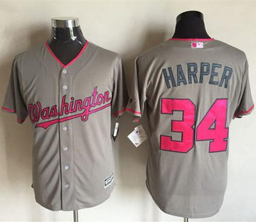 Bryce Harper Washington Nationals grey jersey