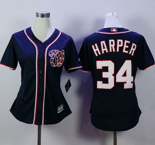 Bryce Harper Washington Nationals navy Alternate jersey