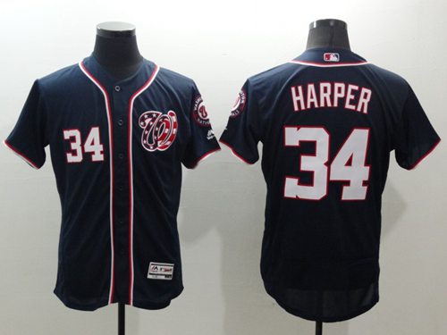 Bryce Harper Washington Nationals navy Authentic jersey