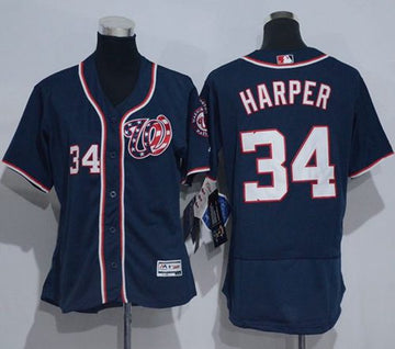 Bryce Harper Washington Nationals navy Authentic jersey