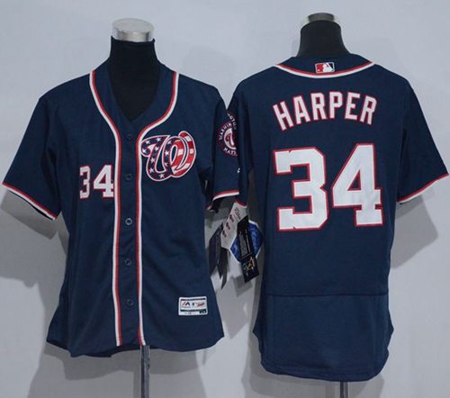 Bryce Harper Washington Nationals navy Authentic jersey