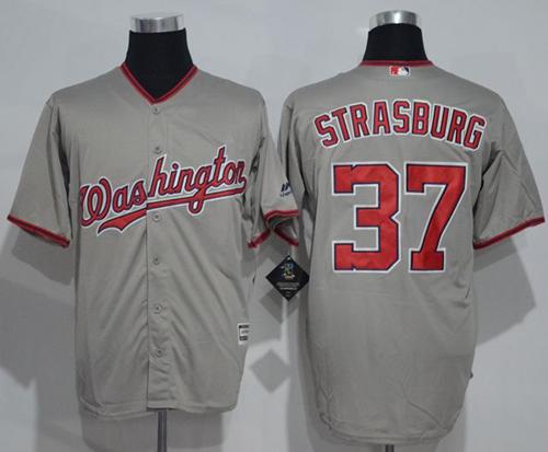 Stephen Strasburg Washington Nationals grey jersey