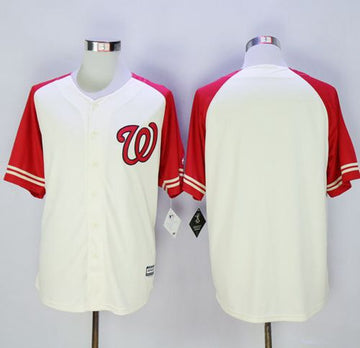 Custom Washington Nationals cream-red jersey