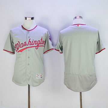 Custom Washington Nationals grey Authentic jersey