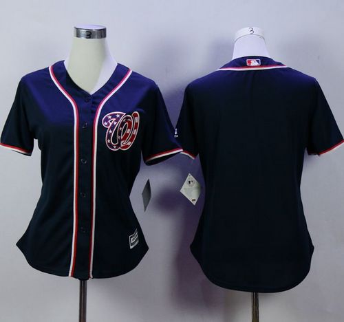 Custom Washington Nationals navy Alternate jersey