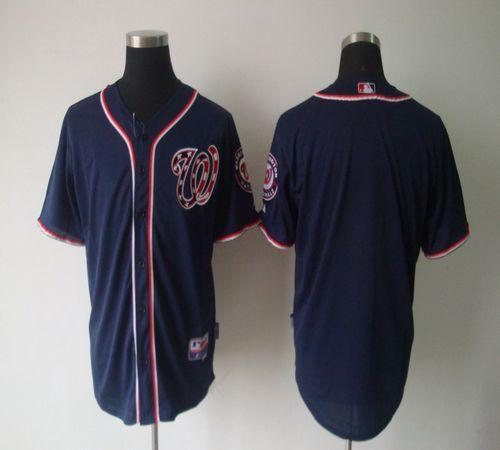 Custom Washington Nationals navy jersey