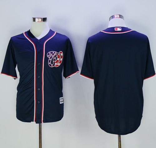 Custom Washington Nationals navy jersey