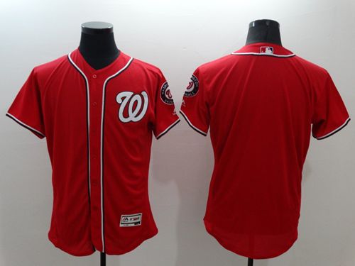 Custom Washington Nationals red Authentic jersey