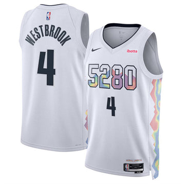 Russell Westbrook Denver Nuggets white City Edition jersey