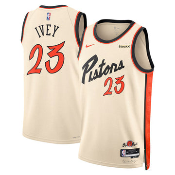 Jaden Ivey Detroit Pistons cream City Edition jersey
