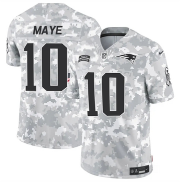 Drake Maye New England Patriots camo Salute To Service jersey