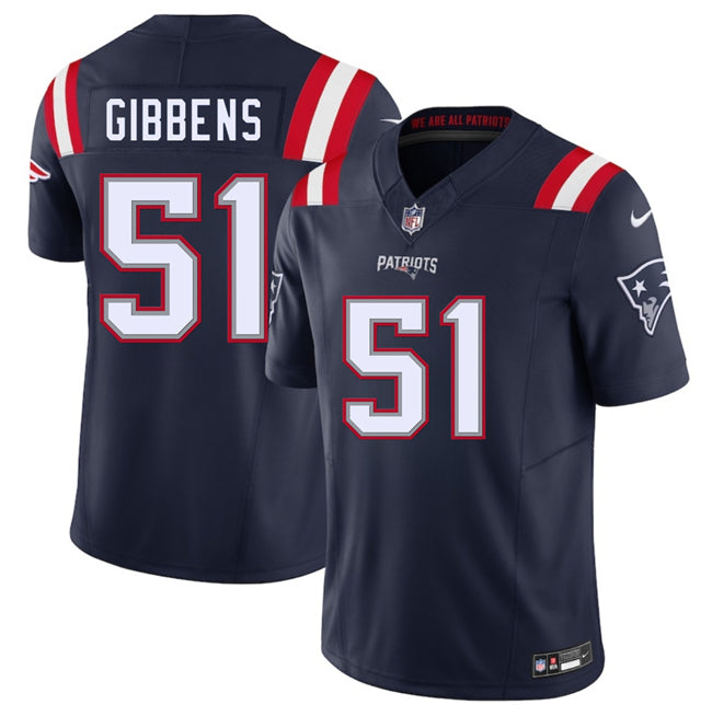 Jack Gibbens New England Patriots navy FUSE jersey