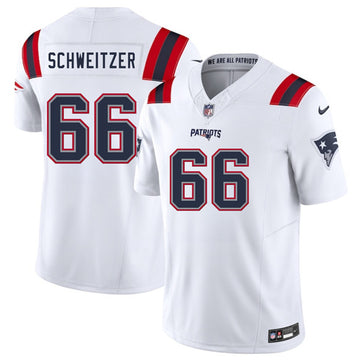 Wes Schweitzer New England Patriots white FUSE jersey