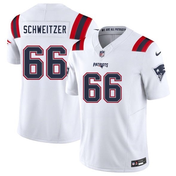 Wes Schweitzer New England Patriots white jersey