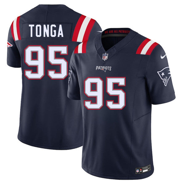 Khyiris Tonga New England Patriots navy jersey