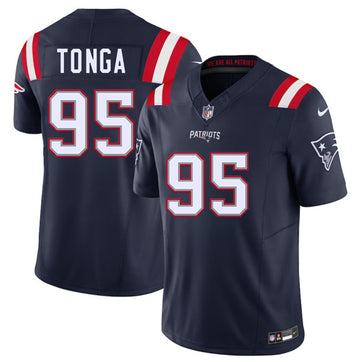 Khyiris Tonga New England Patriots navy jersey