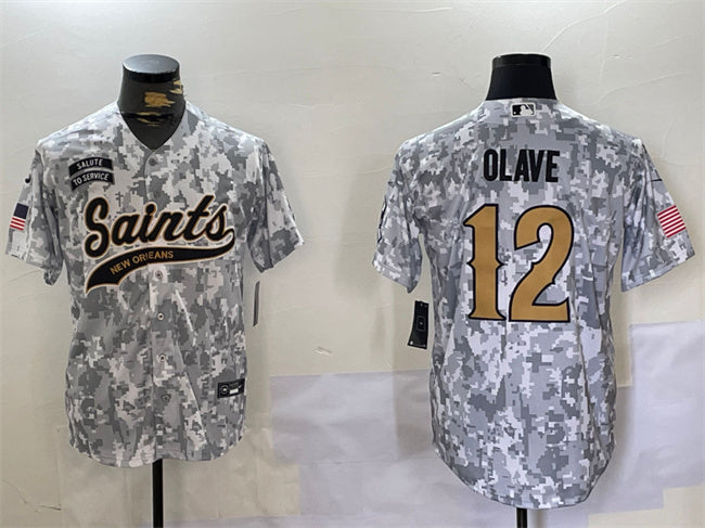 Chris Olave New Orleans Saints camo Salute To Service jersey