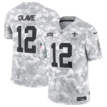 Chris Olave Arctic New Orleans Saints camo Salute To Service jersey