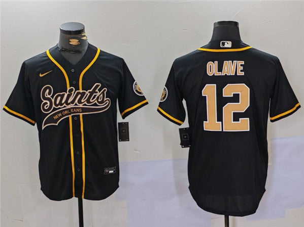 Chris Olave New Orleans Saints black jersey
