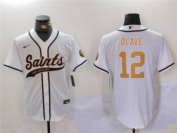 Chris Olave New Orleans Saints white jersey