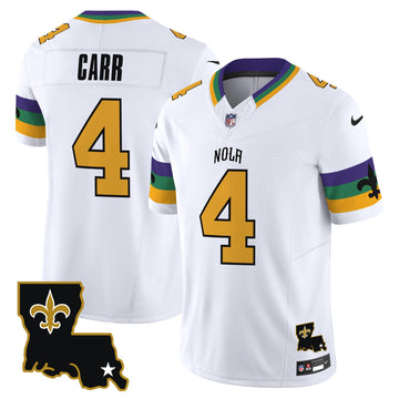 Derek Carr New Orleans Saints white jersey