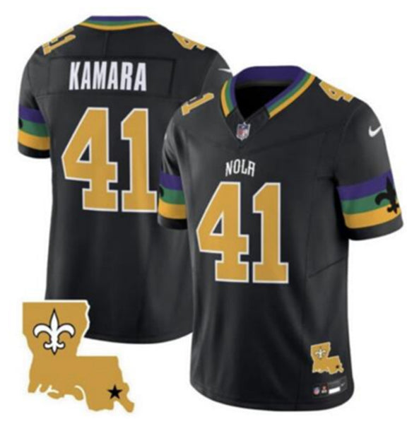 Alvin Kamara New Orleans Saints black jersey