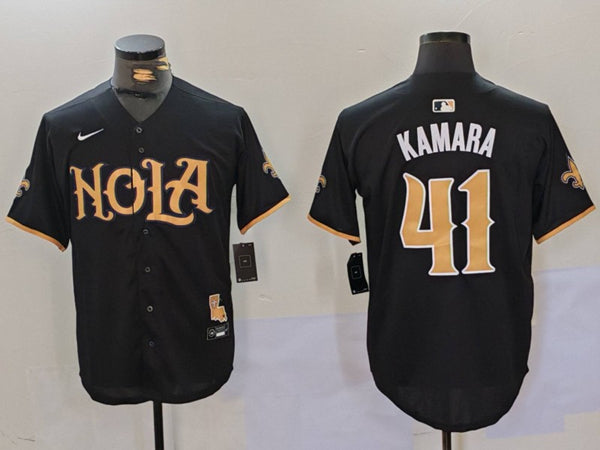 Alvin Kamara New Orleans Saints black jersey