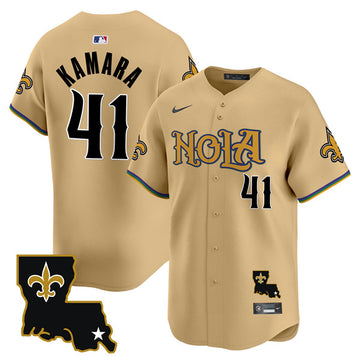 Alvin Kamara New Orleans Saints gold jersey