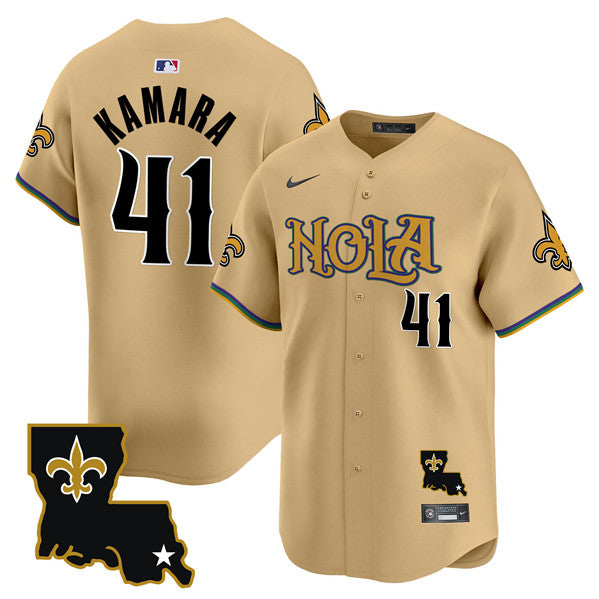 Alvin Kamara New Orleans Saints gold jersey