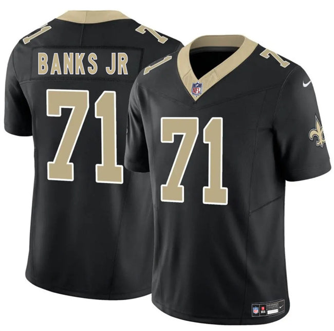 Kelvin Banks Jr New Orleans Saints black jersey