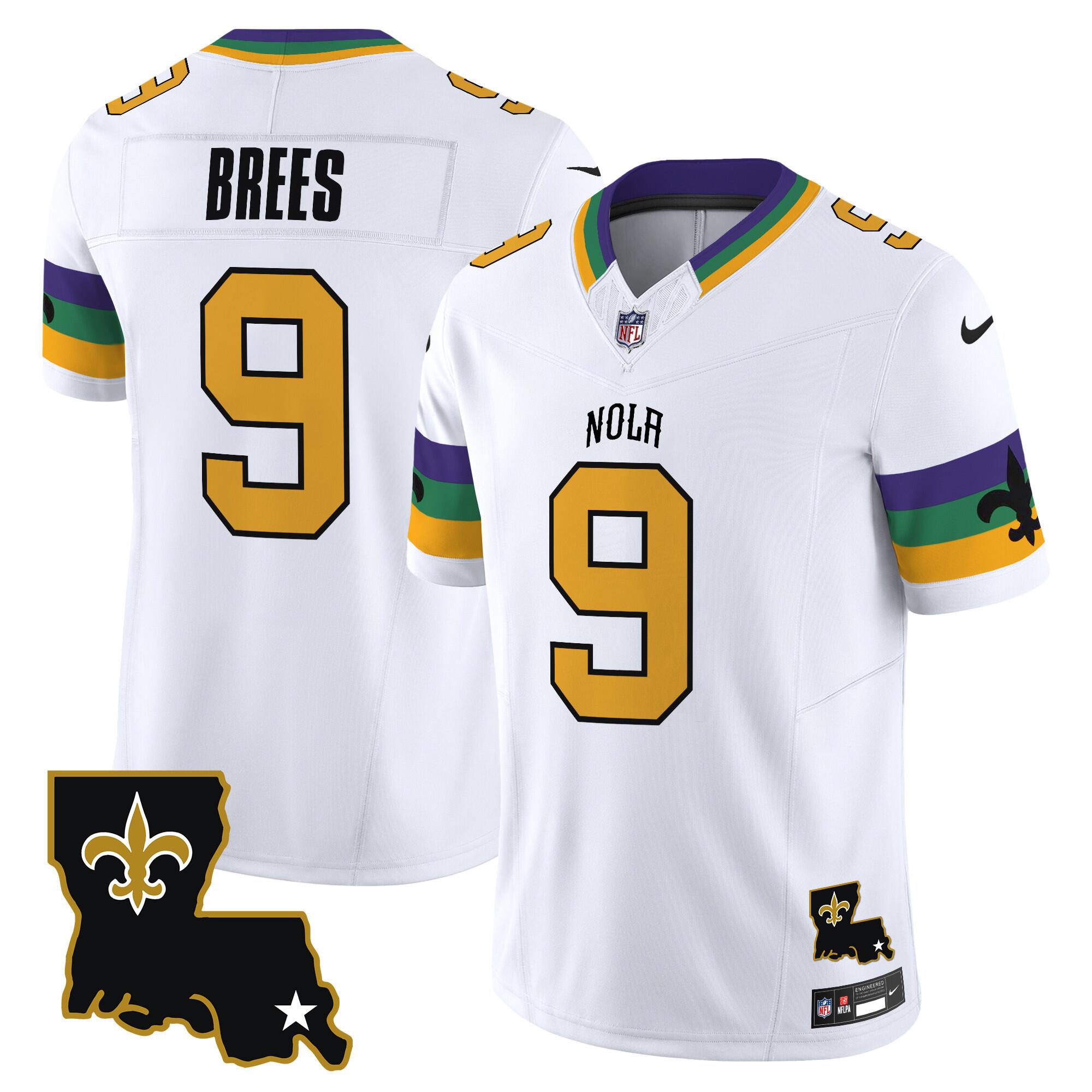Drew Brees New Orleans Saints white jersey