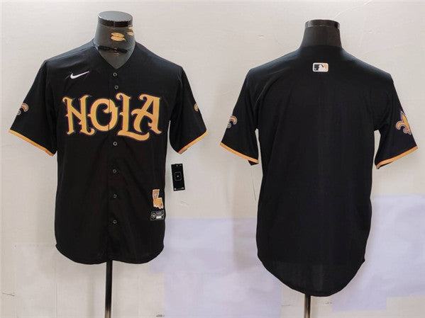 Custom New Orleans Saints black jersey
