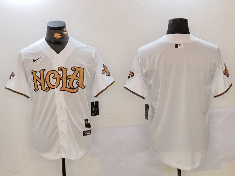 Custom New Orleans Saints white jersey