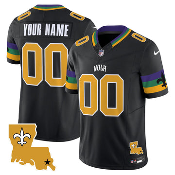 Custom New Orleans Saints black jersey