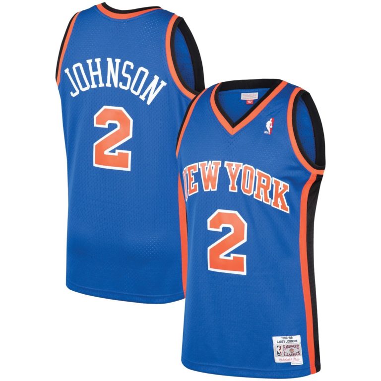 Larry Johnson New York Knicks blue jersey