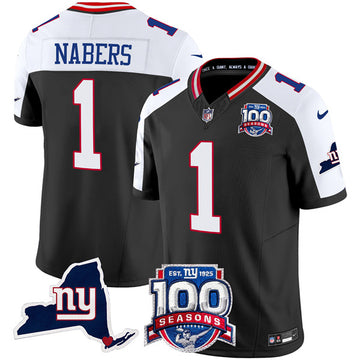 Malik Nabers New York Giants black Alternate jersey