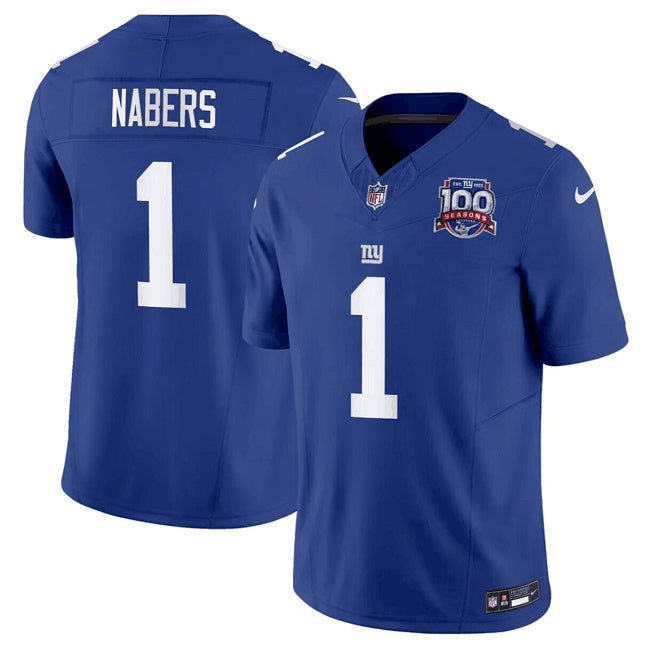 Malik Nabers New York Giants blue jersey