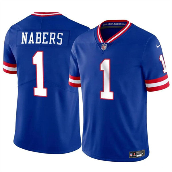 Malik Nabers New York Giants blue Throwback jersey