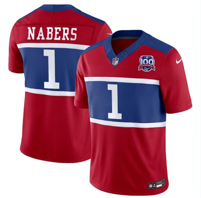 Malik Nabers New York Giants red Alternate jersey