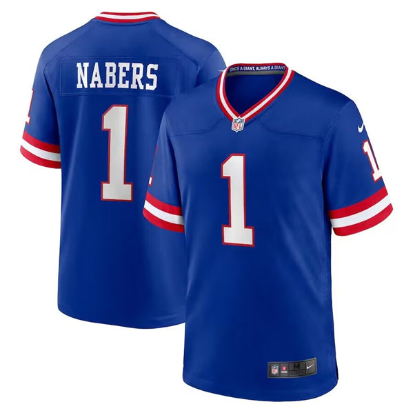 Malik Nabers New York Giants royal Game jersey