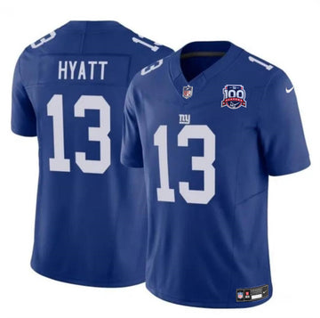 Jalin Hyatt New York Giants blue jersey