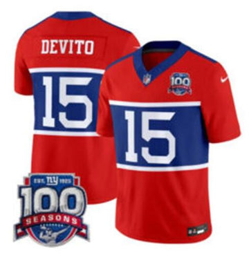 Tommy DeVito Century New York Giants red jersey